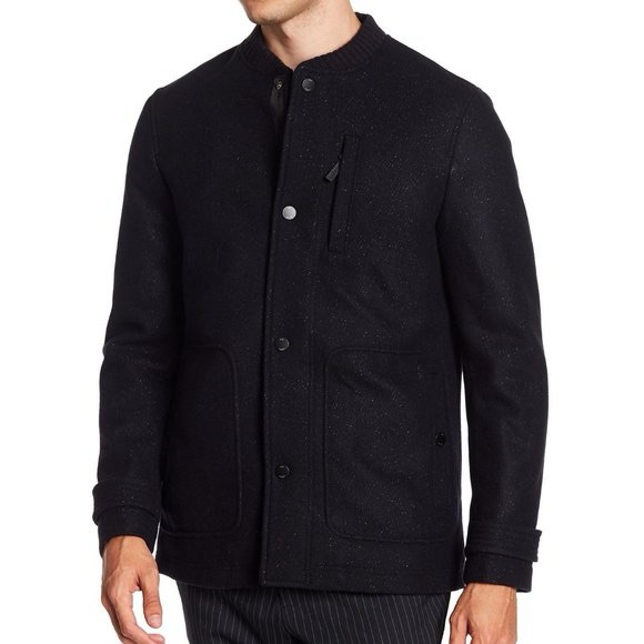 Ted Baker London Nashvil Baseball Neck Wool Coat